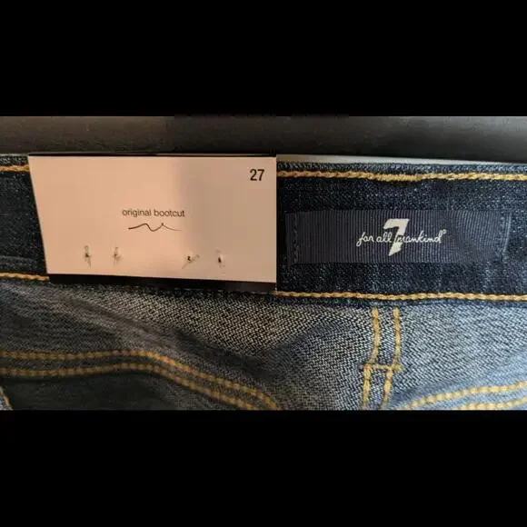 NWT $208 Womens 7 For All Mankind Original Bootcut CLX Denim Blue Jeans Size 27 - Picture 4 of 5